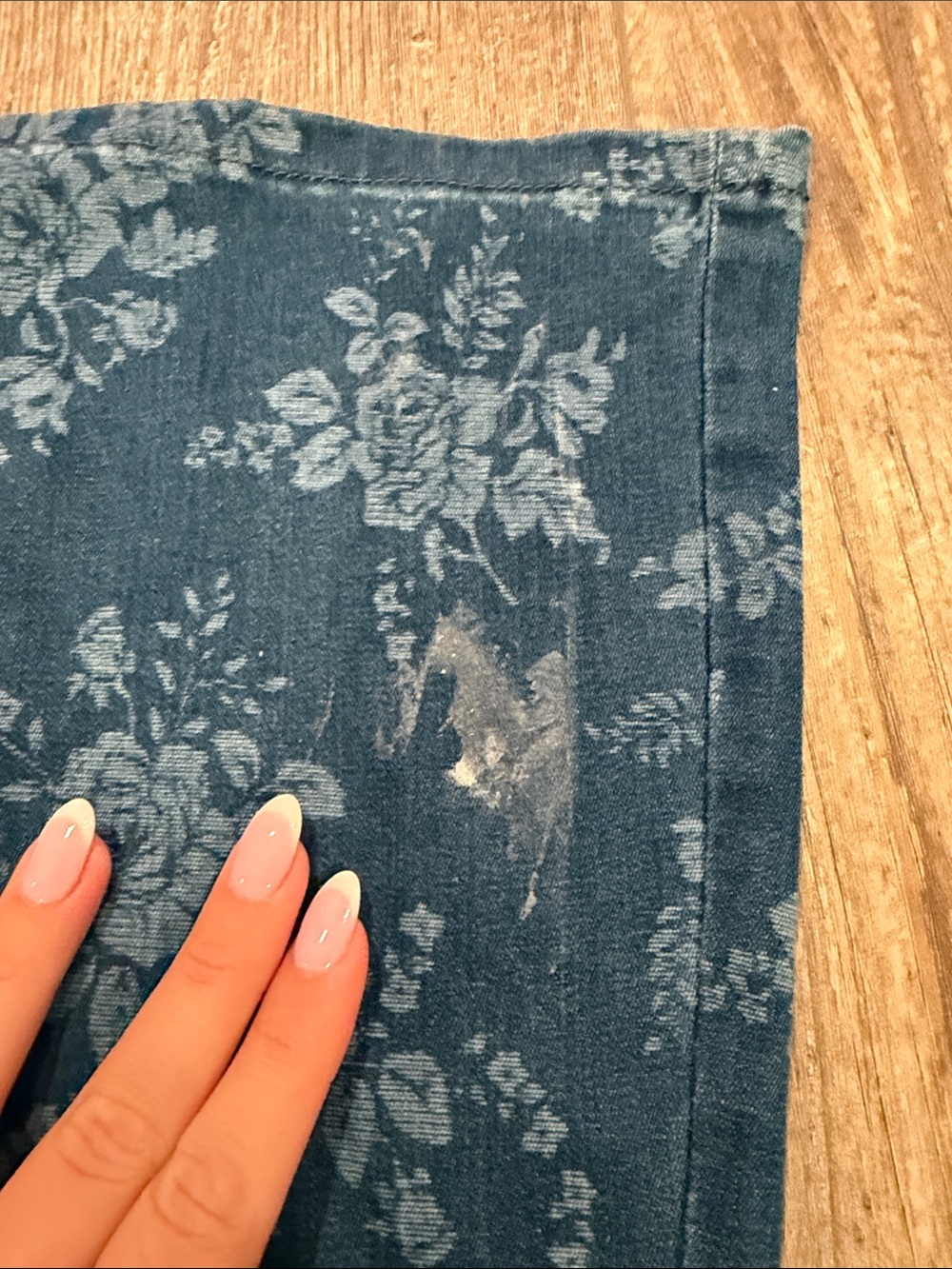 We The Free Blue Floral Wide-Leg Jeans - Picture 3 of 3
